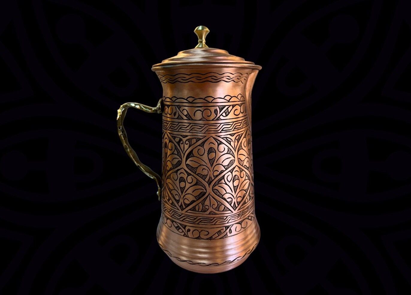 Bakır Sürahi İşlemeli